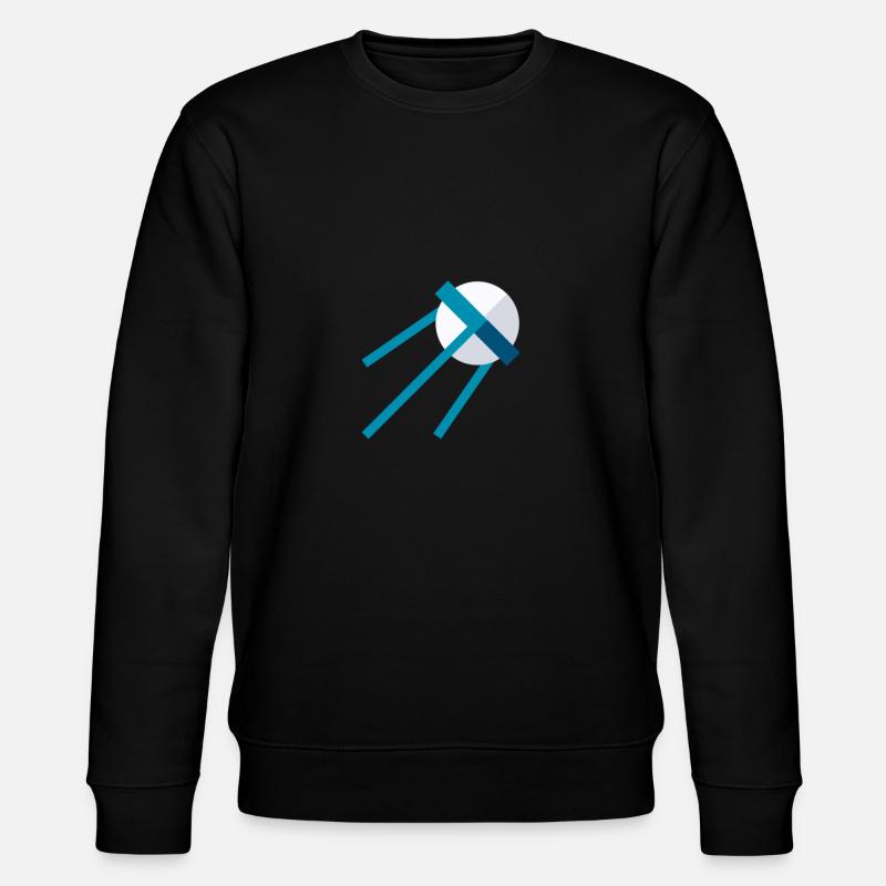 Satellit im All – Blaues Space Icon - Stanley/Stella Unisex Bio-Sweatshirt CHANGER  - Schwarz