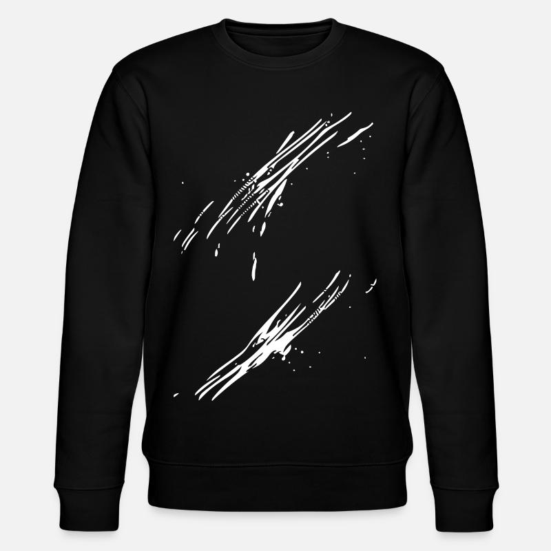 Schwarzweiß Pinselstrich Design - Stanley/Stella Unisex Bio-Sweatshirt CHANGER - Schwarz