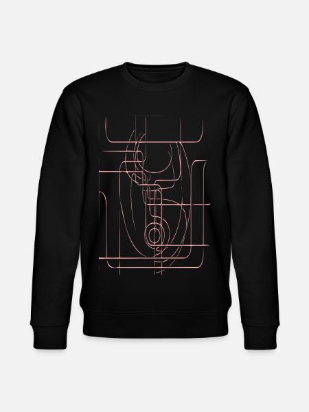 Rosa Linienfigur Abstrakte Kontur - Stanley/Stella Unisex Bio-Sweatshirt CHANGER  - Schwarz