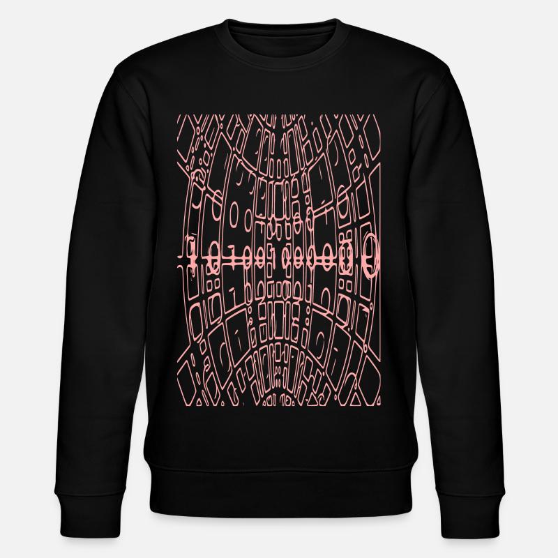 Binary Code Abstract (pink) - Stanley/Stella CHANGER Unisex Organic Sweatshirt - black