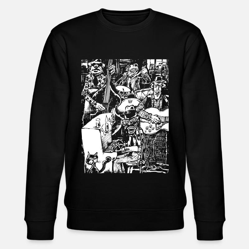 Retro Blues Chapel Black & White - Stanley/Stella CHANGER Unisex Organic Sweatshirt - black