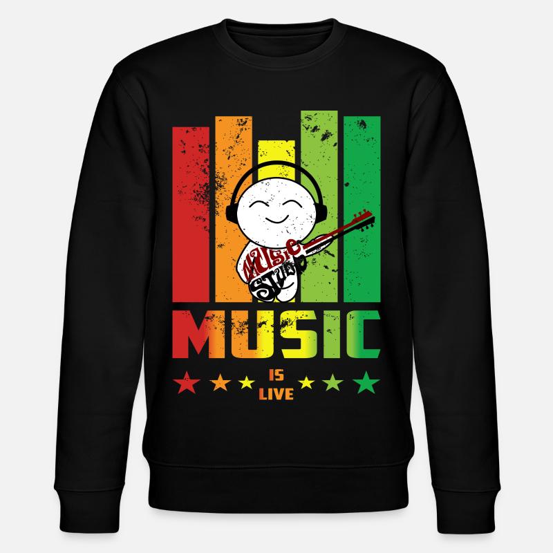 I love Music - Stanley/Stella Unisex Bio-Sweatshirt CHANGER  - Schwarz