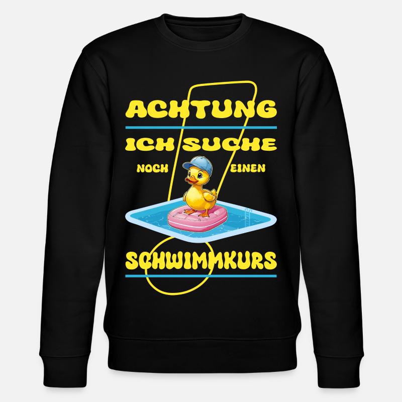 Nichtschwimmer Ente - Stanley/Stella Unisex Bio-Sweatshirt CHANGER  - Schwarz