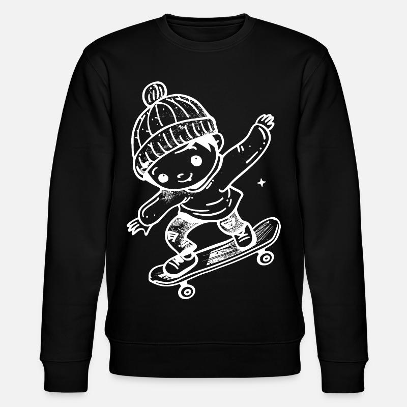 Skateboard Kid Comic - Stanley/Stella CHANGER Unisex Organic Sweatshirt - black