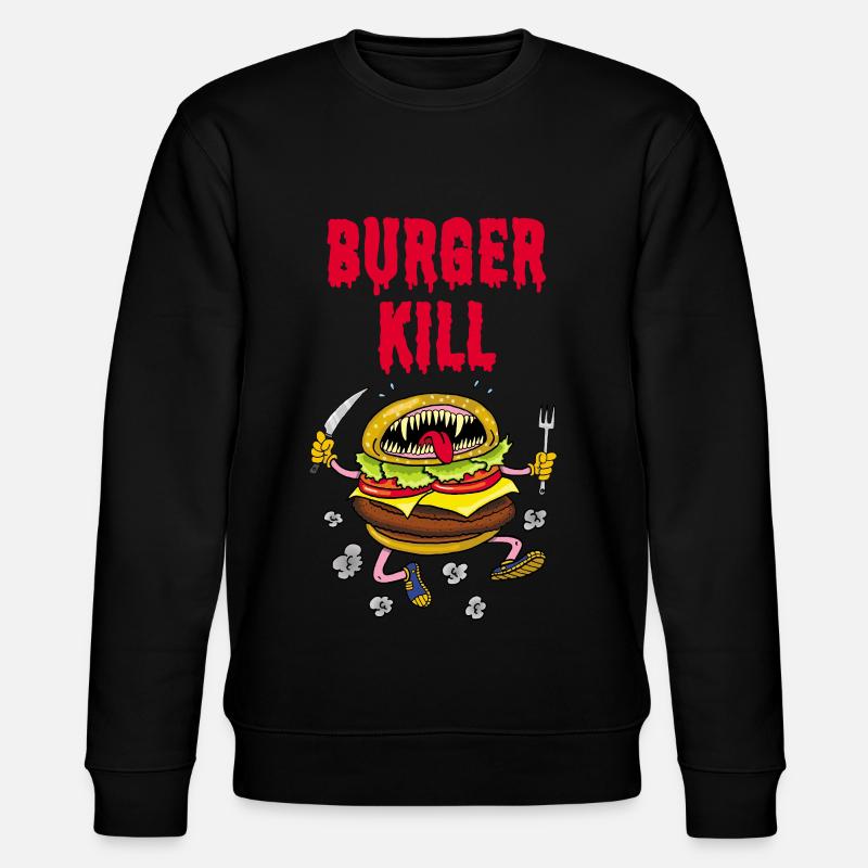 Wenn der Burger hungrig ist - Stanley/Stella Unisex Bio-Sweatshirt CHANGER  - Schwarz