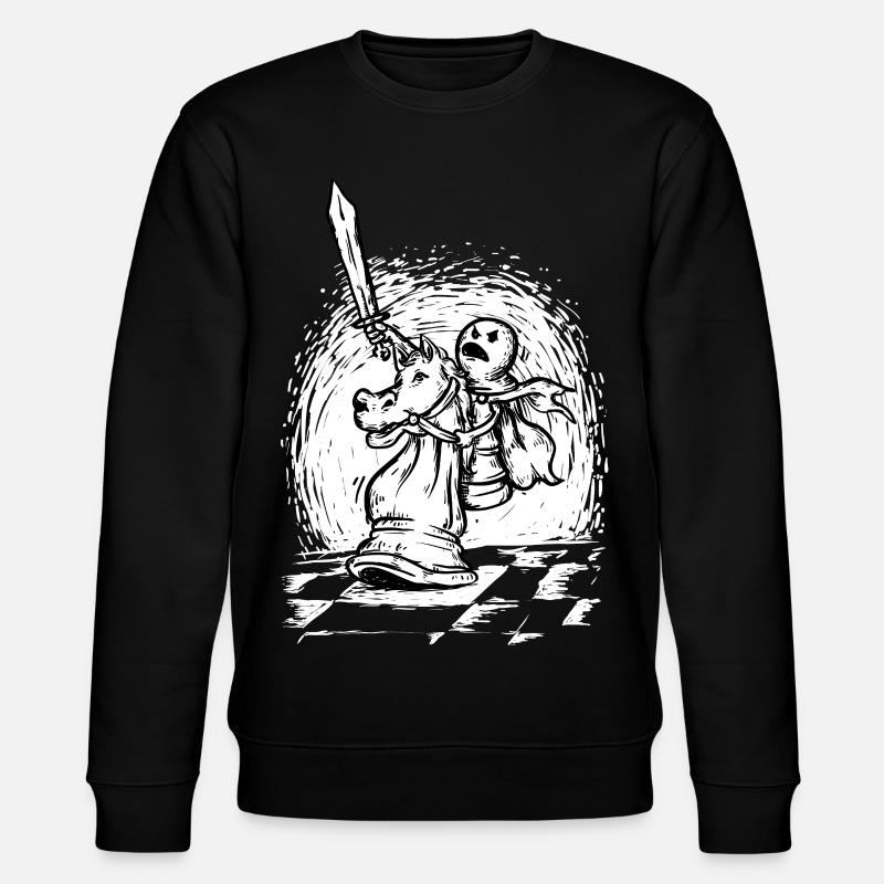 Der letzte Angriff - Bauernreiten, Schachritter - Stanley/Stella Unisex Bio-Sweatshirt CHANGER  - Schwarz