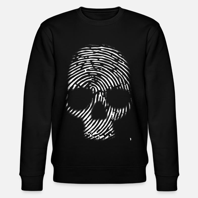 Ein Totenschädel mit Fingerabdruck . - Stanley/Stella Unisex Bio-Sweatshirt CHANGER  - Schwarz