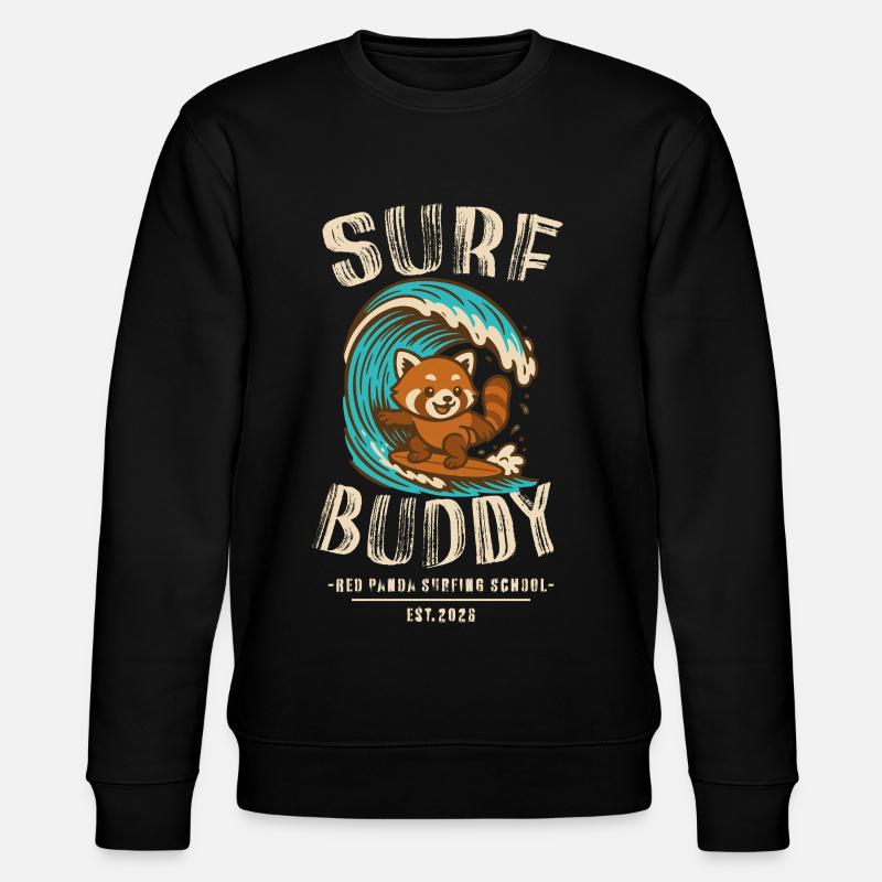 Surf buddy, friend on the surfboard - Stanley/Stella CHANGER Unisex Organic Sweatshirt - black