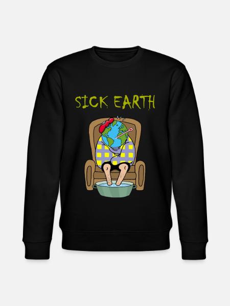 Planet Erde ist krank - Stanley/Stella Unisex Bio-Sweatshirt CHANGER - Schwarz