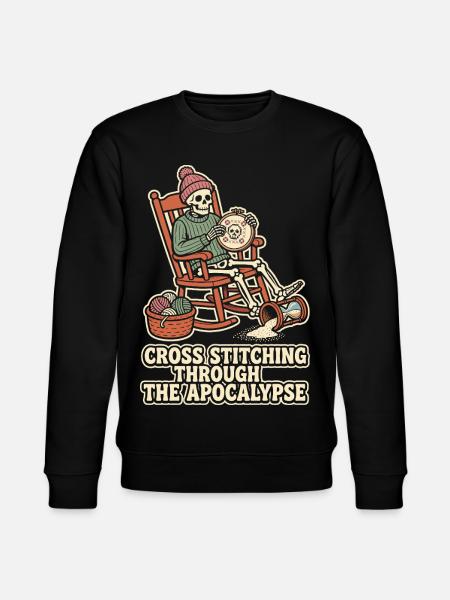 Cross Stitching Through The Apocalypse - Stanley/Stella CHANGER Unisex Organic Sweatshirt - black