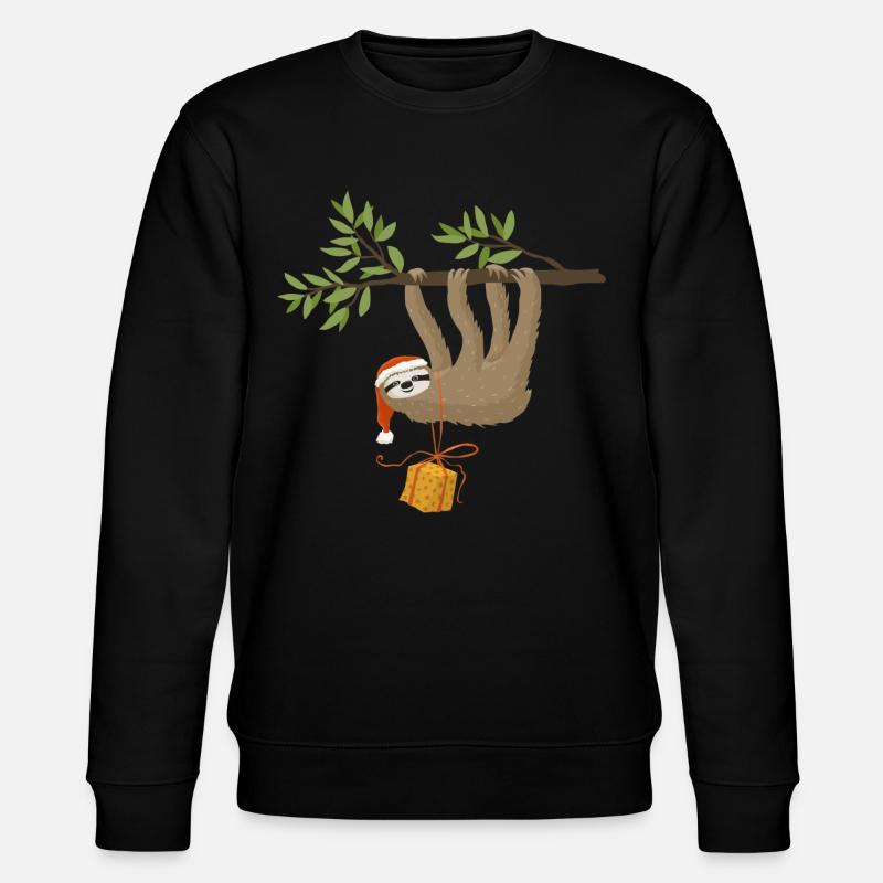 Weihnachtsfaultier - Stanley/Stella Unisex Bio-Sweatshirt CHANGER  - Schwarz
