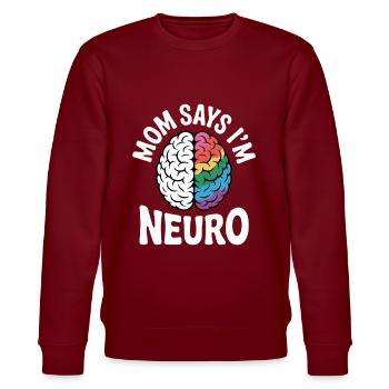 Neurodivers - Stanley/Stella CHANGER Unisex Organic Sweatshirt - burgundy - Front - Nik (191cm) & Marisol (170cm)