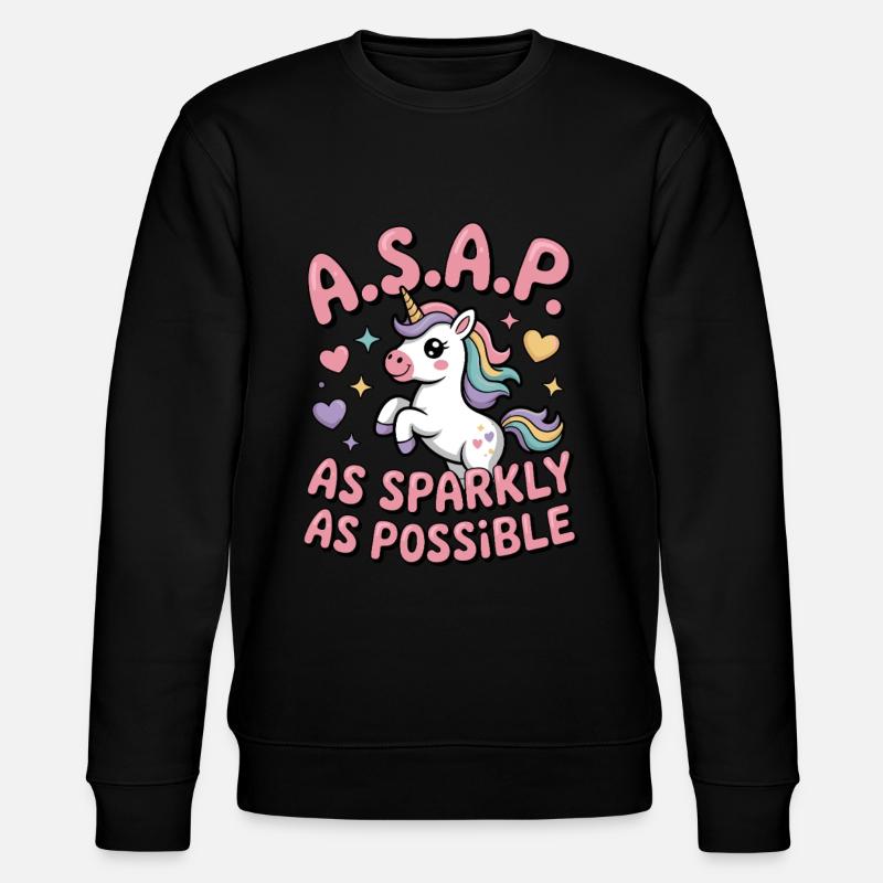 Glitzerndes Einhorn - Stanley/Stella Unisex Bio-Sweatshirt CHANGER  - Schwarz