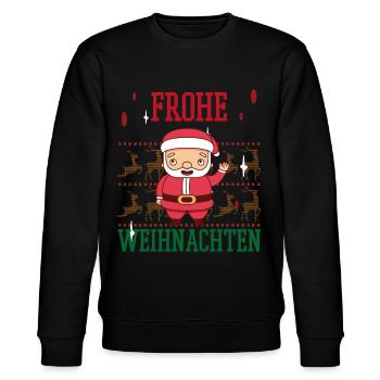 Frohe Weihnachten Familien Freiertage Logo - Stanley/Stella Unisex Bio-Sweatshirt CHANGER  - Schwarz - Vorne - Nik (191cm) & Marisol (170cm)