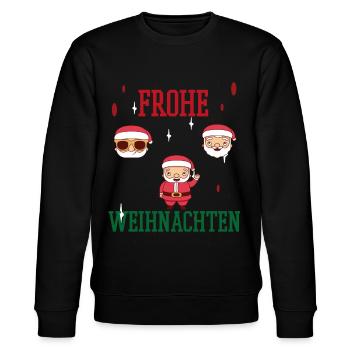 Frohe Weihnachten Familien Freiertage Logo - Stanley/Stella Unisex Bio-Sweatshirt CHANGER  - Schwarz - Vorne - Nik (191cm) & Marisol (170cm)