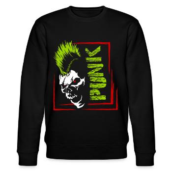 Punk Musik Punker Punkrock Irokesenschnitt Rocker - Stanley/Stella Unisex Bio-Sweatshirt CHANGER  - Schwarz - Vorne - Nik (191cm) & Marisol (170cm)