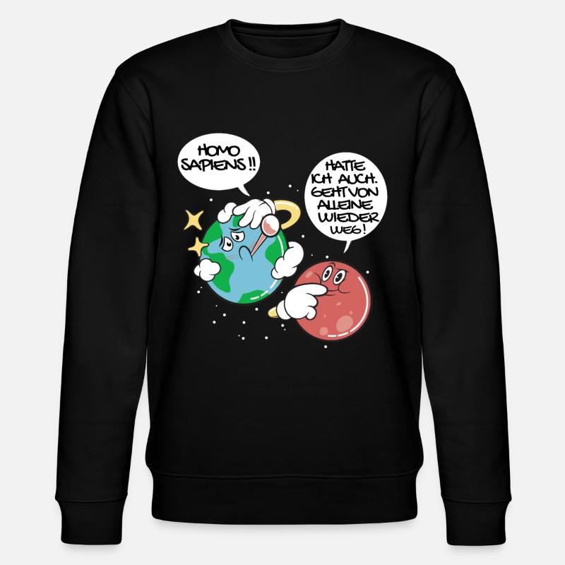 Mars und Erde haben Problem Mensch - Stanley/Stella Unisex Bio-Sweatshirt CHANGER  - Schwarz