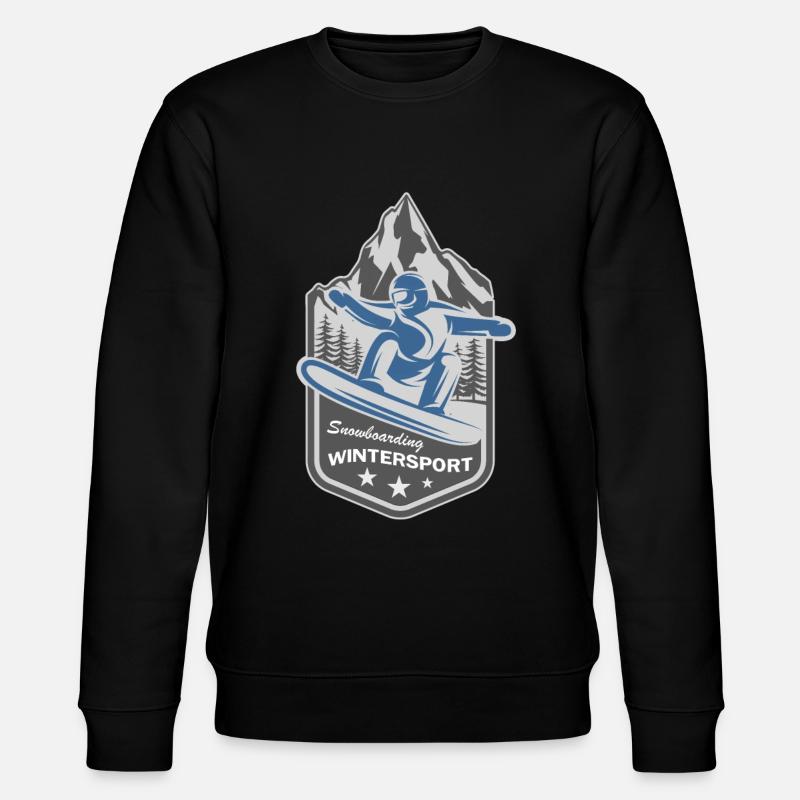 Snowboard Jeux d’hiver Snowboard - Sweat bio CHANGER Stanley/Stella Unisexe - noir