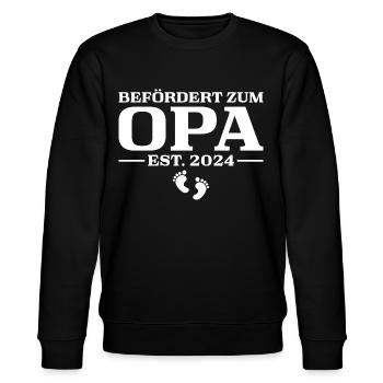 Werdender Großvater 2024 Frischgebackener Opa - Stanley/Stella Unisex Bio-Sweatshirt CHANGER  - Schwarz - Vorne - Nik (191cm) & Marisol (170cm)