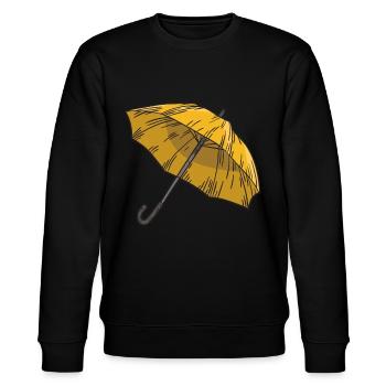 Cool Yellow Umbrella Academia Shirt Gift Idea - Stanley/Stella Unisex Bio-Sweatshirt CHANGER  - Schwarz - Vorne - Nik (191cm) & Marisol (170cm)