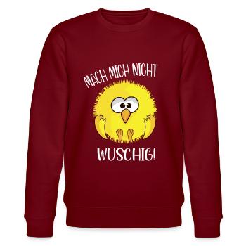 Flauschiges Küken mach mich nicht wuschig - Stanley/Stella Unisex Bio-Sweatshirt CHANGER  - Burgunderrot - Vorne - Nik (191cm) & Marisol (170cm)