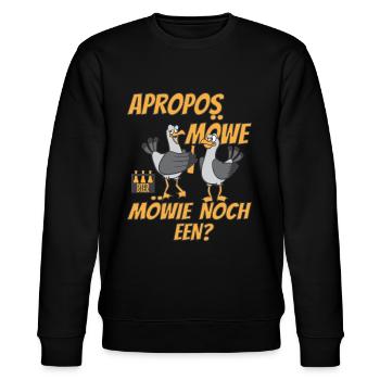 Plattdeutsch Bier Apropos Möwe! Möwie noch een? - Stanley/Stella Unisex Bio-Sweatshirt CHANGER  - Schwarz - Vorne - Nik (191cm) & Marisol (170cm)