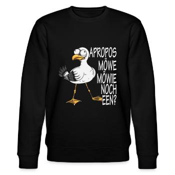Norddeutsche Apropos Möwe! Möwie noch een Möwen - Stanley/Stella Unisex Bio-Sweatshirt CHANGER  - Schwarz - Vorne - Nik (191cm) & Marisol (170cm)