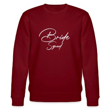 Bride Squad Team Bride Bachelorette - Stanley/Stella Unisex Bio-Sweatshirt CHANGER  - Burgunderrot - Vorne - Nik (191cm) & Marisol (170cm)