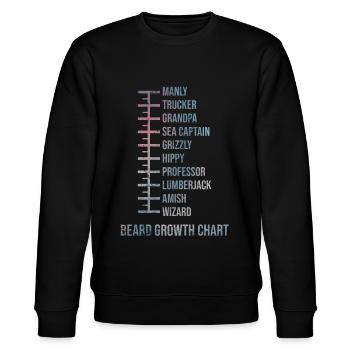 Beard Measurement Chart - Stanley/Stella CHANGER Unisex Organic Sweatshirt - black - Front - Nik (191cm) & Marisol (170cm)