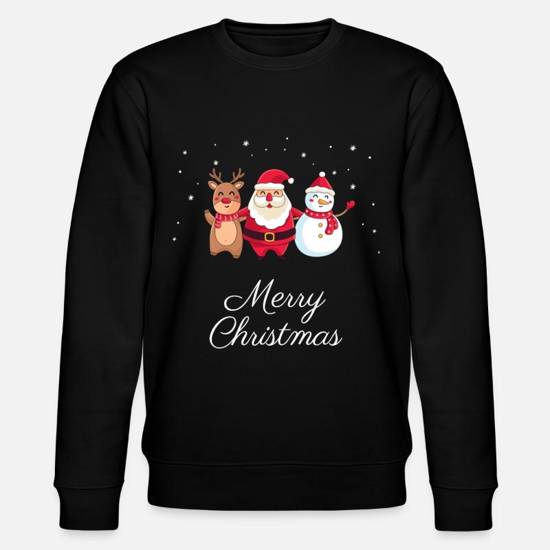 Tanzender Weihnachtsmann Rentier - Stanley/Stella Unisex Bio-Sweatshirt CHANGER - Schwarz
