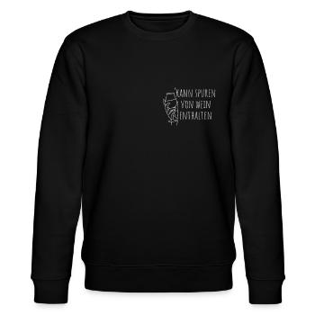Kann Spuren von Wein Enthalten Lustiges - Stanley/Stella Unisex Bio-Sweatshirt CHANGER  - Schwarz - Vorne - Nik (191cm) & Marisol (170cm)