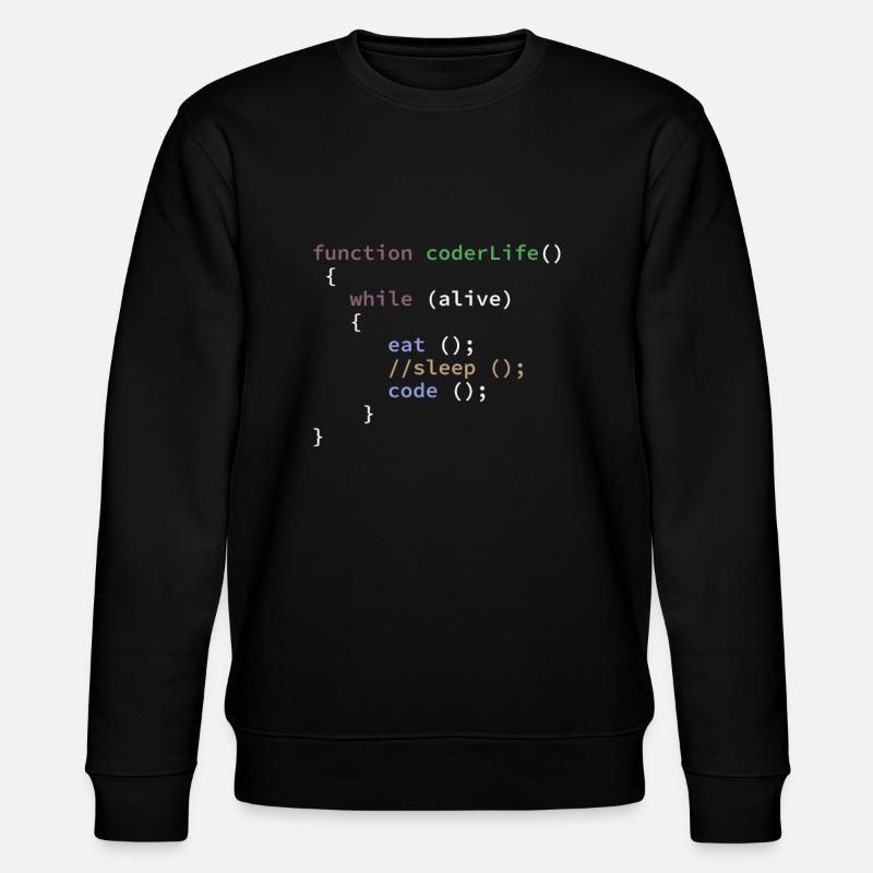 Funny Programmer Life Function - Stanley/Stella CHANGER Unisex Organic Sweatshirt - black