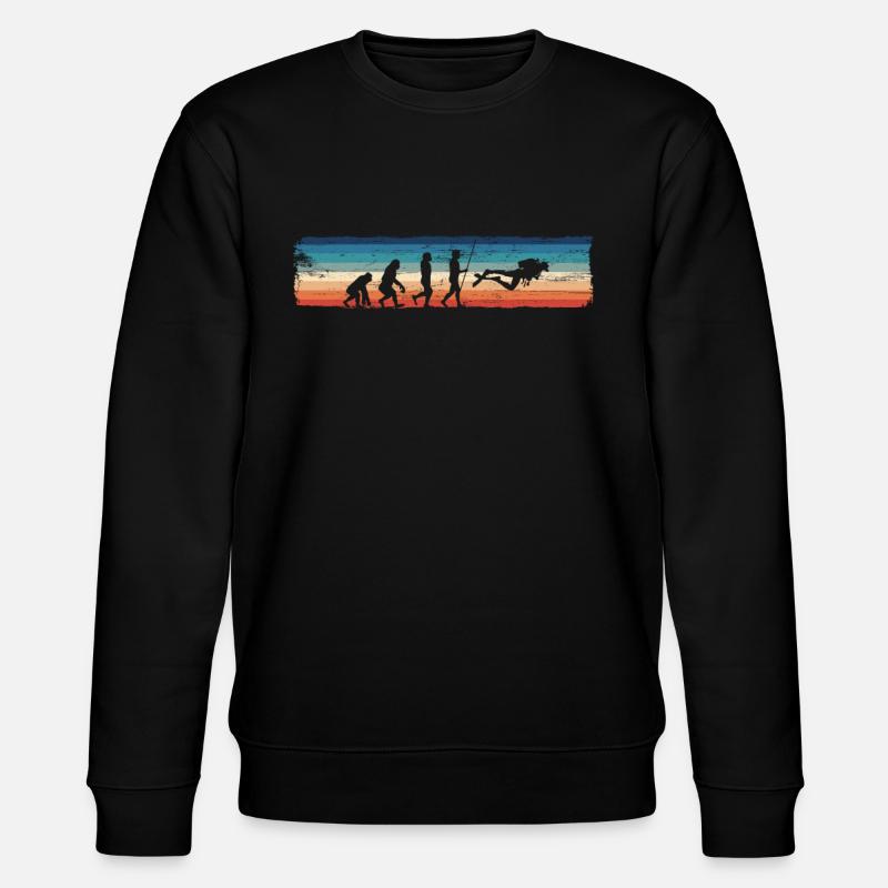 Evolution des Tauchers - Evolution des - Stanley/Stella Unisex Bio-Sweatshirt CHANGER  - Schwarz