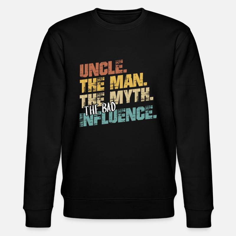 Onkel Geschenk Patenonkel Taufpate - Stanley/Stella Unisex Bio-Sweatshirt CHANGER  - Schwarz