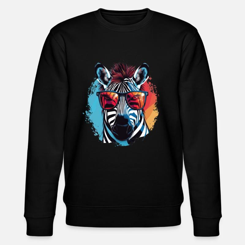 Zebra Sunglasses - Stanley/Stella CHANGER Unisex Organic Sweatshirt - black