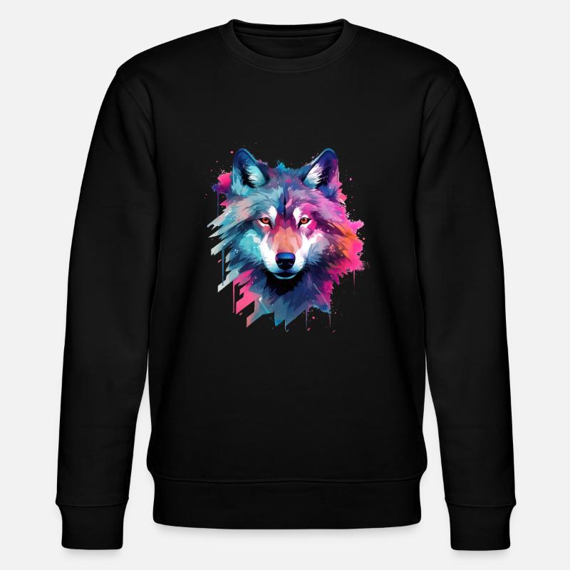 wolf galaxy - Stanley/Stella Unisex Bio-Sweatshirt CHANGER  - Schwarz