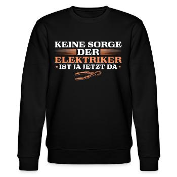 Elektriker Ausbildung Humor Elektroniker - Stanley/Stella Unisex Bio-Sweatshirt CHANGER  - Schwarz - Vorne - Nik (191cm) & Marisol (170cm)