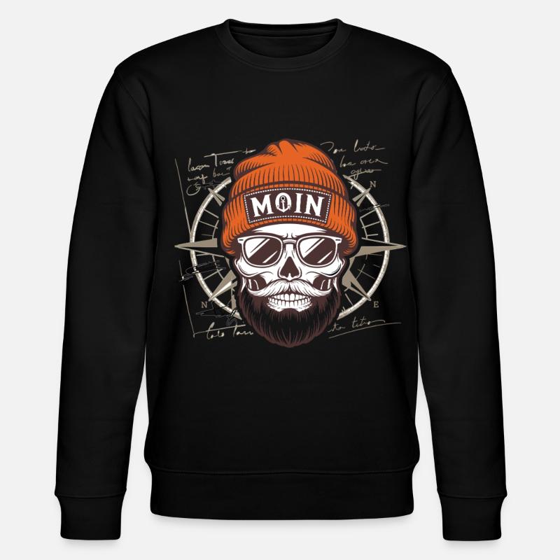 Moin Seemann Skelett - Stanley/Stella Unisex Bio-Sweatshirt CHANGER  - Schwarz