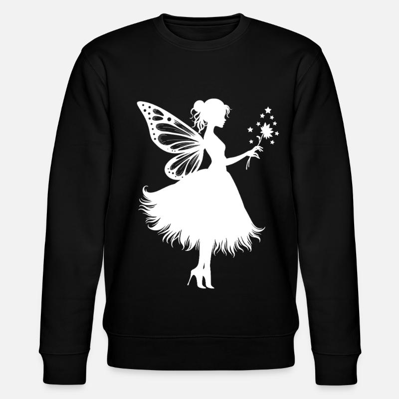 Zauberhafte Fee mit Blume - Stanley/Stella Unisex Bio-Sweatshirt CHANGER  - Schwarz
