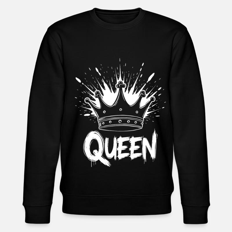 Queen Crown Splash - Stanley/Stella CHANGER Unisex Organic Sweatshirt - black