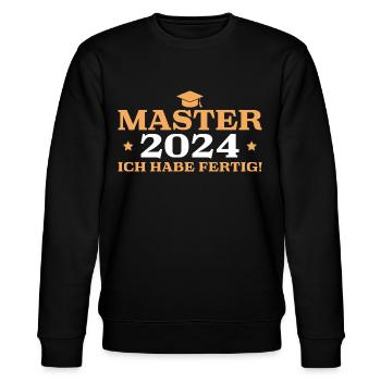Master 2024 Ich habe fertig Masterprüfung - Stanley/Stella Unisex Bio-Sweatshirt CHANGER  - Schwarz - Vorne - Nik (191cm) & Marisol (170cm)
