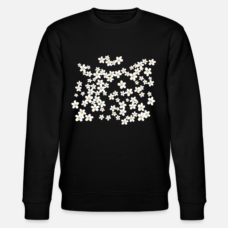 Gänseblümchen Muster Schöne Blumen - Stanley/Stella Unisex Bio-Sweatshirt CHANGER  - Schwarz