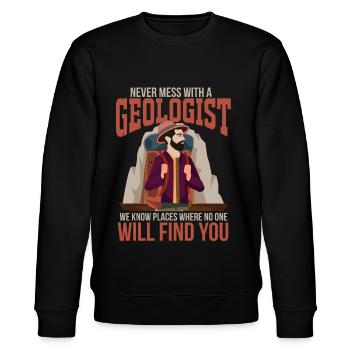Geologie Wissenschaften Geologe Geschenk Felsen - Stanley/Stella Unisex Bio-Sweatshirt CHANGER  - Schwarz - Vorne - Nik (191cm) & Marisol (170cm)