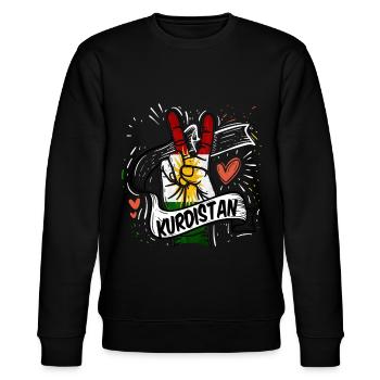 Kurdistan Kurds Kurds gift azadi rojava iraq - Stanley/Stella CHANGER Unisex Organic Sweatshirt - black - Front - Nik (191cm) & Marisol (170cm)