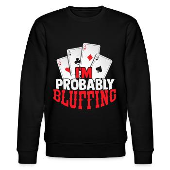 poker - Stanley/Stella CHANGER Unisex Organic Sweatshirt - black - Front - Nik (191cm) & Marisol (170cm)