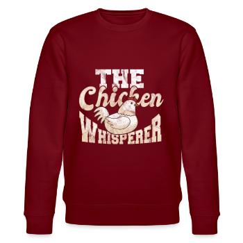 chicken - Stanley/Stella CHANGER Unisex Organic Sweatshirt - burgundy - Front - Nik (191cm) & Marisol (170cm)