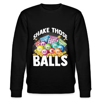Bingo Glückszahl Lotto Geschenk Opa Oma - Stanley/Stella Unisex Bio-Sweatshirt CHANGER  - Schwarz - Vorne - Nik (191cm) & Marisol (170cm)