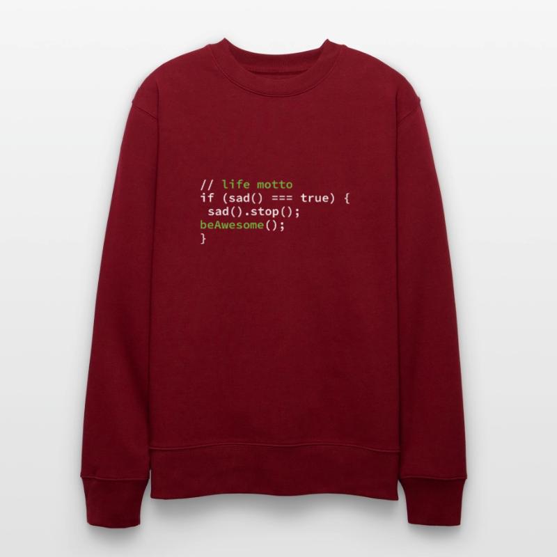 Coder Coding Lebensmotto Programmierer Stanley/Stella Unisex Bio-Sweatshirt CHANGER 