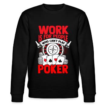 poker - Stanley/Stella CHANGER Unisex Organic Sweatshirt - black - Front - Nik (191cm) & Marisol (170cm)