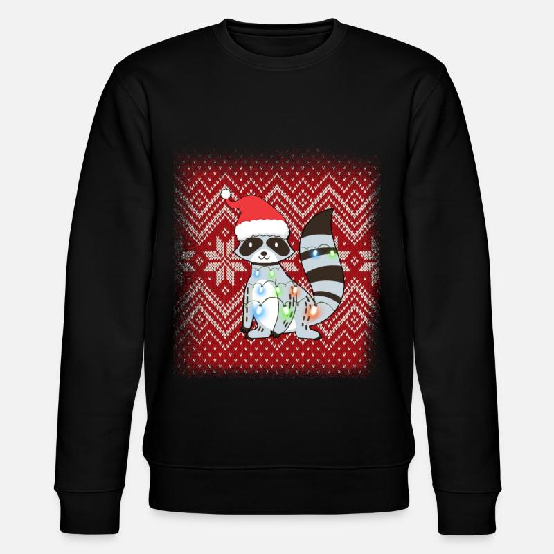Waschbär Weihnachten - Stanley/Stella Unisex Bio-Sweatshirt CHANGER - Schwarz